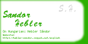 sandor hebler business card